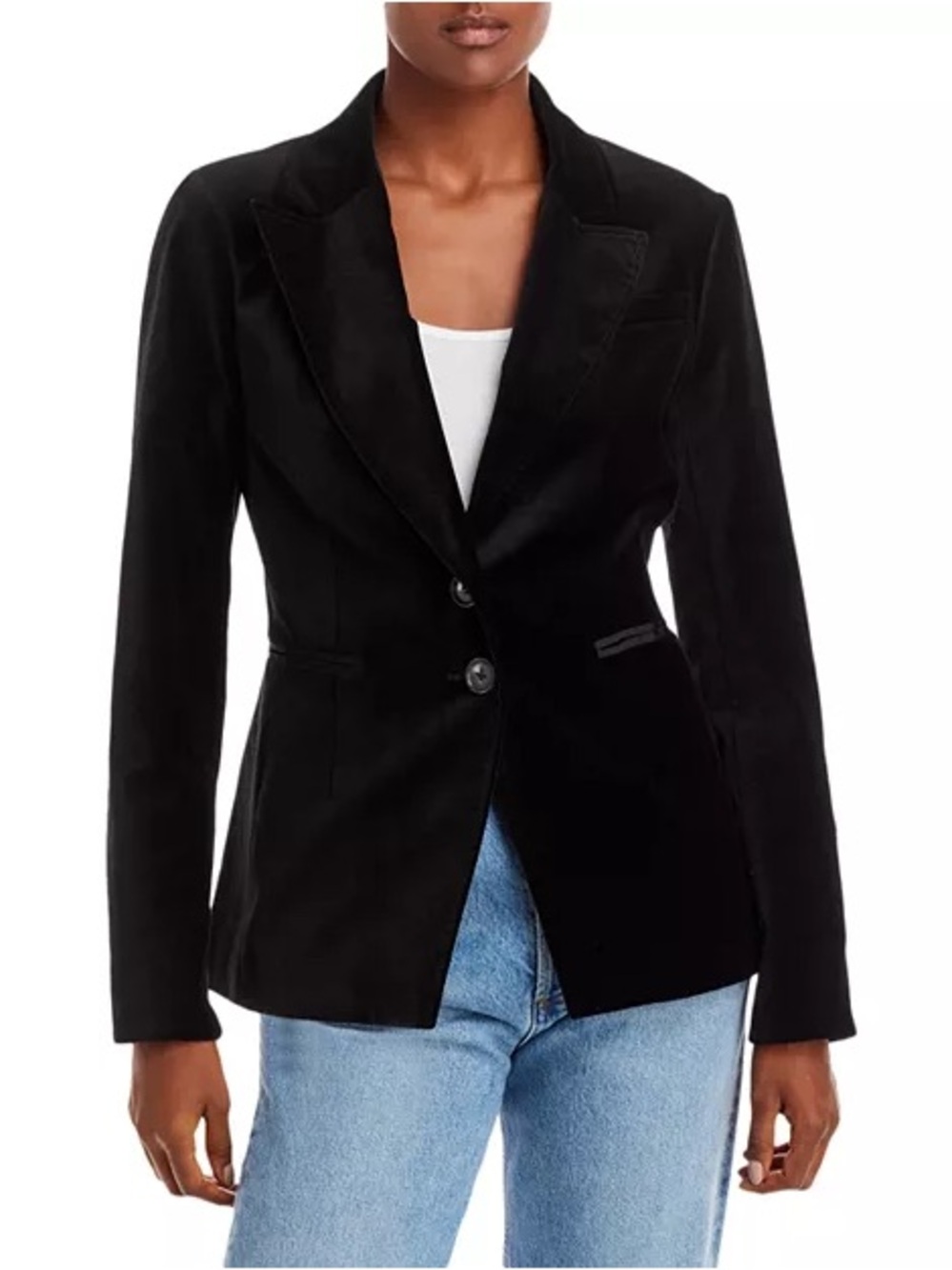 PAIGE Chelsee Velvet Blazer in Black
